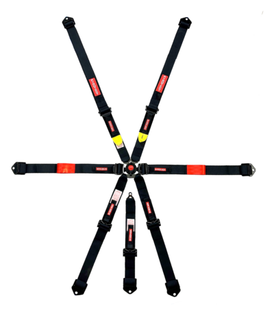 SFI 6 Point Cam Lock Endurance Harness with Light Weight Adjusters 2" Shoulder 2" Belt